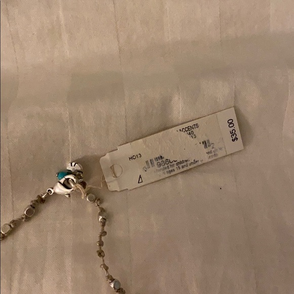 Blue Marble Leaf Chain Necklace - Picture 8 of 9